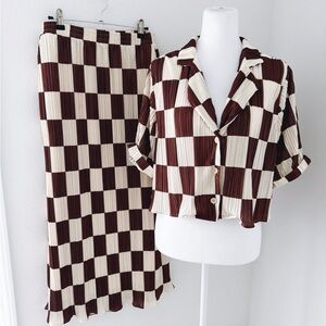 Checkered 2 Piece Skirt Set